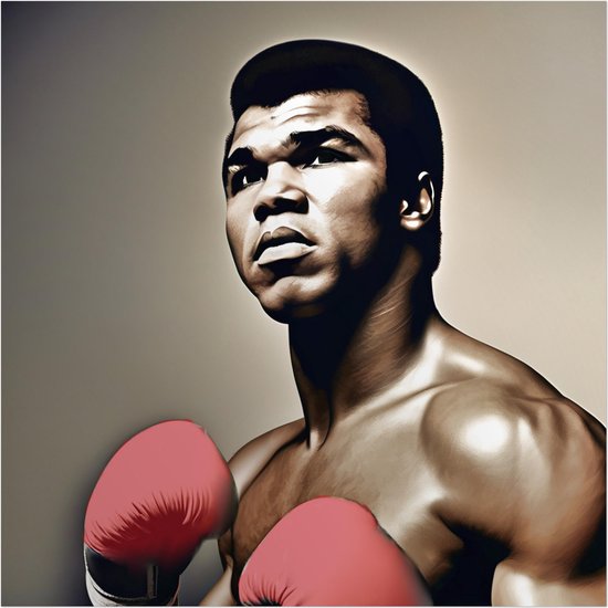 Muhammad Ali Poster | Ali Bokser Poster | Boks Poster | The Greatest | Muhammad Ali Portret | 50 x 50 cm | papier| WALWALLS.STORE