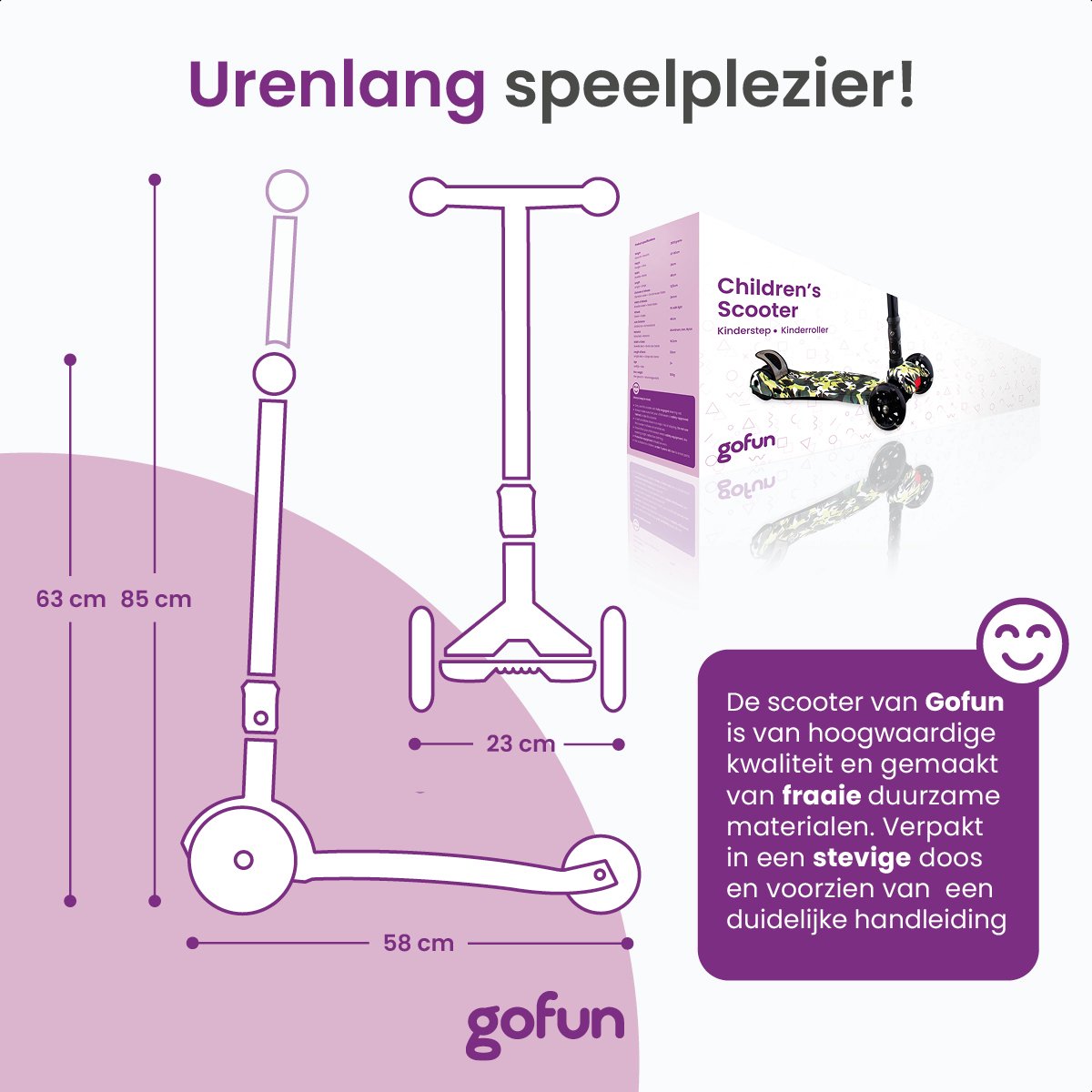 Gofun Kinderstep - Lichtgevende Wielen - Opvouwbaar - Step 3-8 jaar - Verstelbaar - Antislip - 85 x 58 x 23 cm - Zwart — afbeelding 5