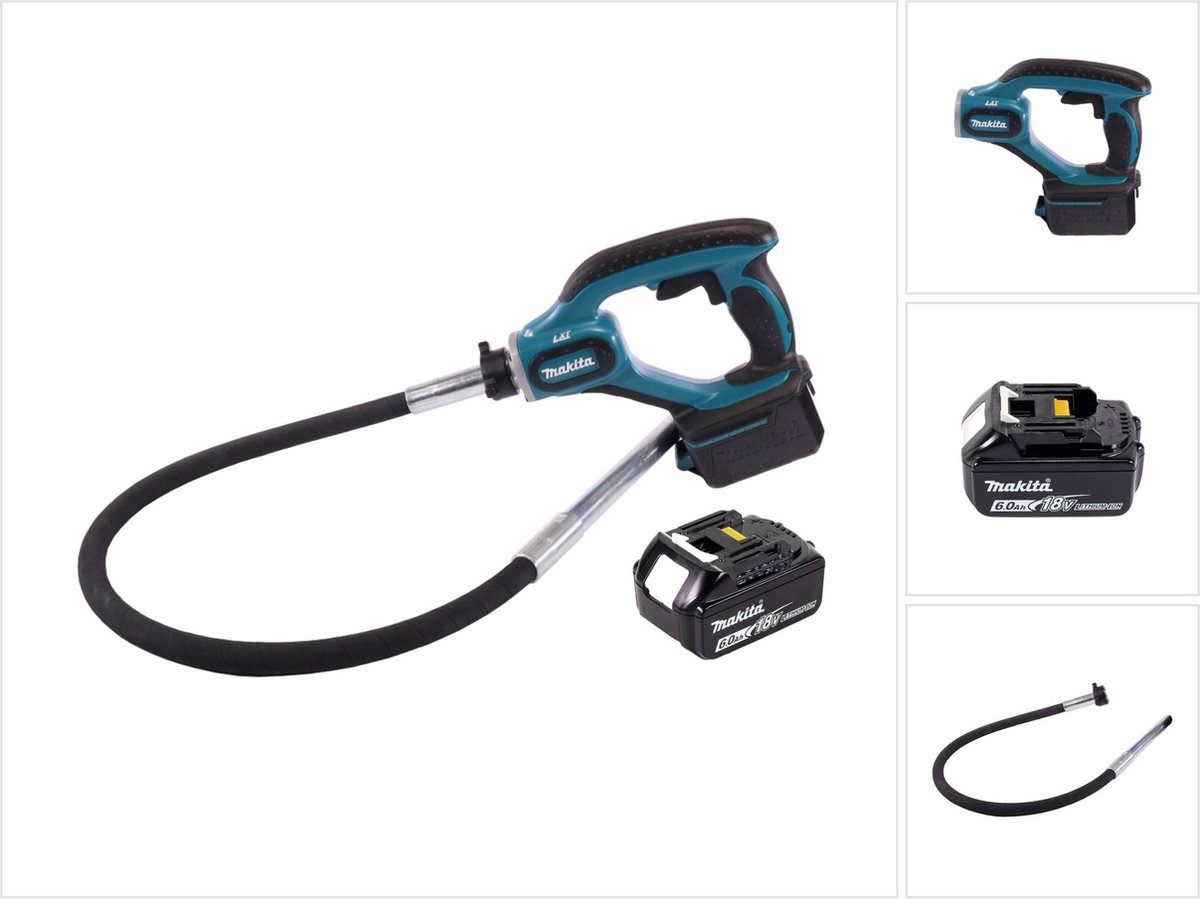 Makita DVR 450 G1 accu betonverdichter 18 V 1,2 m + 1x accu 6.0 Ah - zonder lader