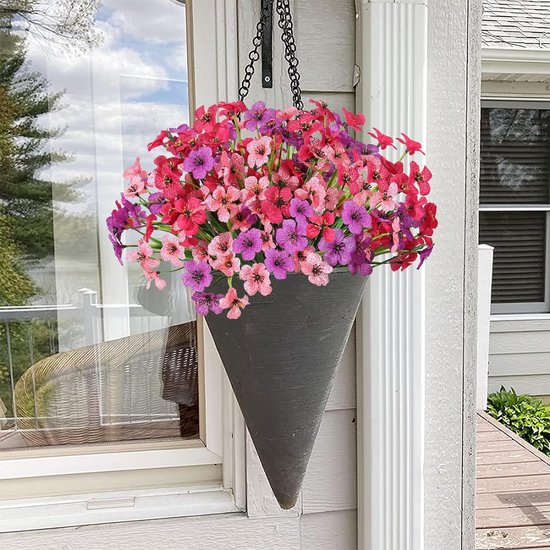 16 stuks kunstgras groen 50 cm, kunstplanten, uv-bestendig en weerbestendig, voor tuin balkon decoratie, zeer realistisch