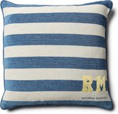 Riviera Maison Kussenhoes 60x60 blauw met wit gestreept horizontale streep - Loving Stripes sierkussen vierkant