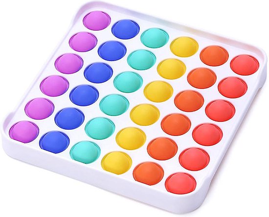 Pop it deluxe - fidget toys - speelgoed - jongens - meisjes - vierkant regenboog - Happy Shopper