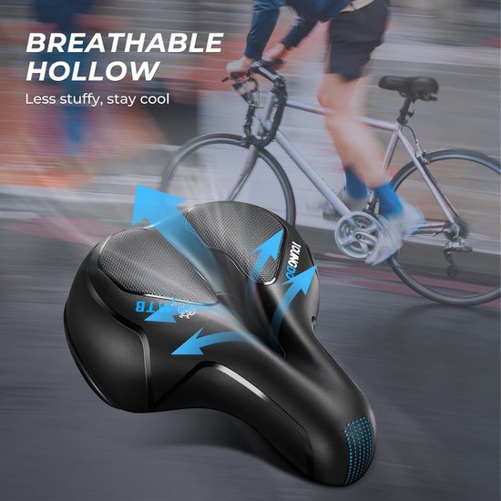 Selle Vélo Étanche - N2912 - Gel Ergonomique - Bande Réfléchissante - Acier Absorbant les Chocs