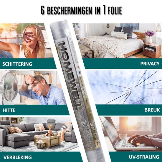 Homewell® 3D Regenboog Raamfolie HR++(+) - Anti-Inkijk - Isolerend & Zonwerend - 45x300cm – Statisch - Prisma Bloemen Effect