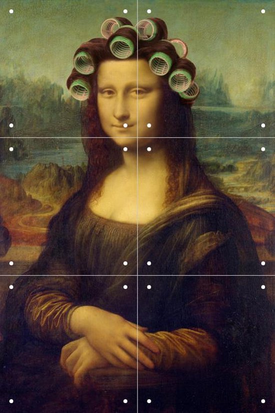 IXXI Mona Lisa - the curly girly edition - Wanddecoratie - Grafisch Ontwerp - 40 x 60 cm