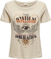 Jacqueline de Yong T-shirt Jdyvupti Slub Ss O Neck T-shirt Jrs 15330631 Tapioca/mystical Dames Maat - XS