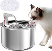 Drinkfontein Kat - Kattenfontein met Filter - Drinkbak Hond - Waterdispenser - Zilver