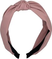 Diadeem - stof - haarband - met knoop - roze