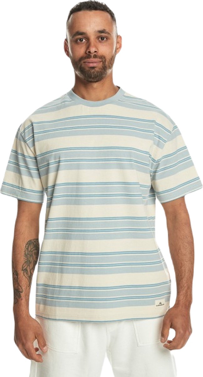 Quiksilver Eco Yd Stripe Short Sleeve T-shirt - Blue Fog Stripe Tee