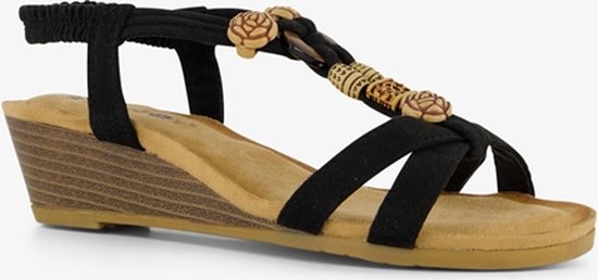 Blue Box dames sandalen met lage sleehak - Zwart - Maat 40