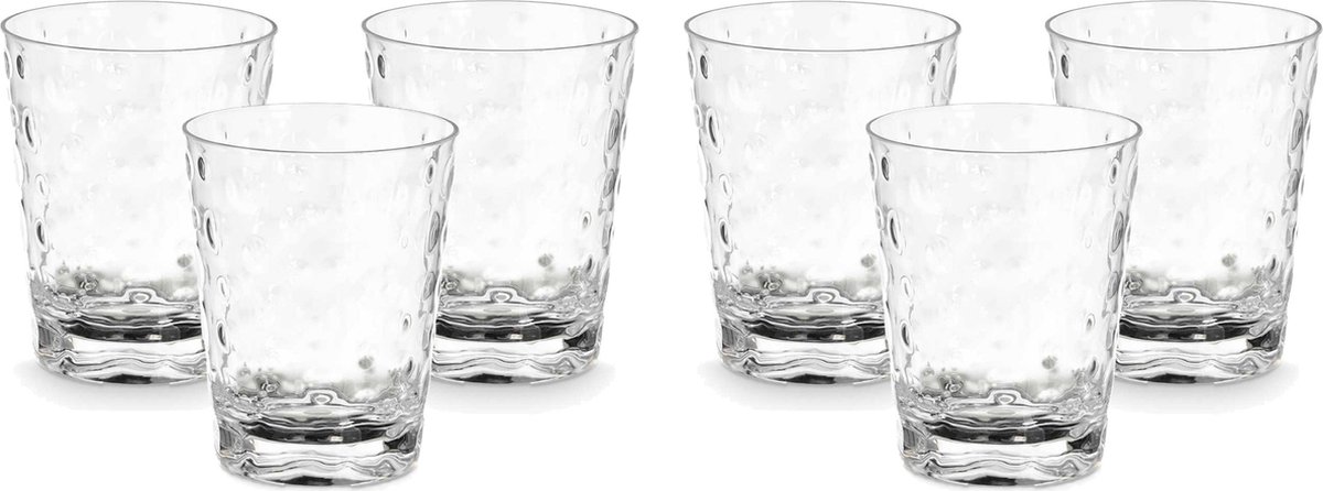 Leknes Drinkglas Gloria - 6x - transparant - onbreekbaar kunststof - 470 ml - camping/verjaardag