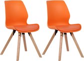 In And OutdoorMatch Stoel Linnie - Oranje - Set van 2 - Kunststof - Hoge kwaliteit bekleding - Stijlvolle stoel - Luxe uitstraling