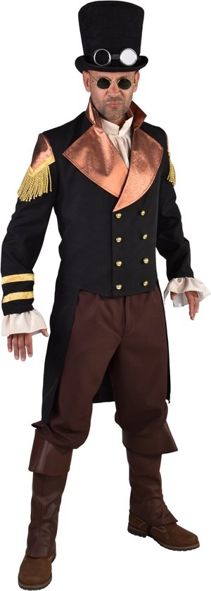 PRJN Herenjas met lange mouwen Steampunk Vintage Halloween Kostuum Cosplay Feestelijke buitenjas Herenjas Steampunk Vintage Frackjas Met knopen Jas Overjas Bovenkleding voor Winter Herfst, A-blauw, L