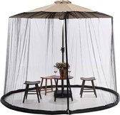Paraplu-rugnet, terrasparasolnet voor parasol, 7FT-12FT, met polyester net en vulbare basis, perfect voor bescherming tegen zon en muggen in de tuin (300 x 230 cm, zwart)