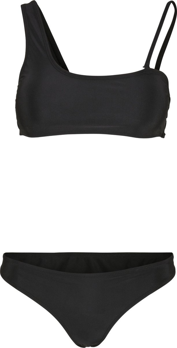 Urban Classics Recycled Asymmetric Tank Top Bikini set M Zwart