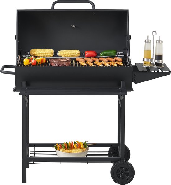 Houtskool BBQ Armento met deksel 95x108x61 cm zwart casa.pro