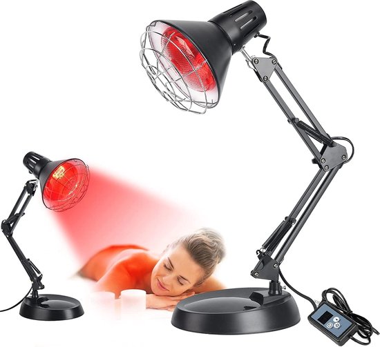 Cozion Infrared Lamp Heated 150W Heat Lamp Infrared Light Therapy Lamp with Red Light for Pain Infrared Heating Lamp Home Use
