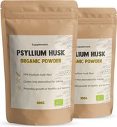 Combideal Poudre de fibres de psyllium 2x 300 grammes - Psyllium Husk Bio - Geen capsules - Graines de psyllium - Supplément - Superaliment