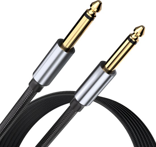 MMOBIEL Instrumentenkabel 6.35mm - Gitaarkabel - Audio Aux Jack Stereo Auxiliary Elektrische Gitaar Snoer voor Elektrische Gitaar, Toetsenbord, Mixer, Versterker, Luidspreker, Equalizer - 1,2m