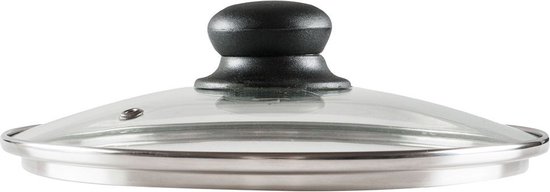 Couvercle En Verre Universel 16 Cm - Avec Poignée Bakélite, Évent à Vapeur - Passe Au Lave-Vaisselle