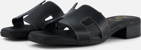 Oh My Sandals Slippers zwart Leer - Dames - Maat 36