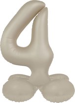 Folat - Staande folieballon Cijfer 4 Creamy Latte - 72 cm