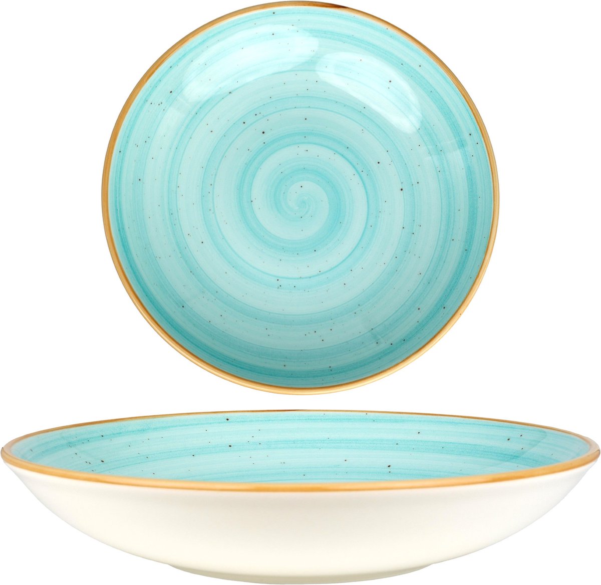 Bonna Diepbord - Aqua - Porselein - 25 cm (1300cc) - set van 6