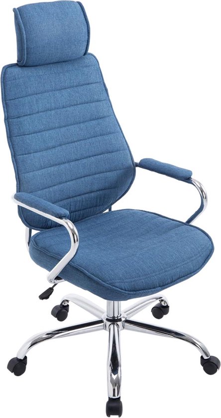 In And OutdoorMatch Bureaustoel Tod - Blauw - Stof - Hoge kwaliteit bekleding - Luxe bureaustoel - Exclusieve uitstraling