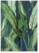 Art for the Home | Canvas Geschilderde Details - Lush Leaves - 70x50cm
