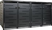 STILISTA Containerombouw - Kliko Ombouw - 4-deurs - Voor 4 afvalcontainers - Max. 240 Liter - 265 x 80 x 116 cm - Antraciet