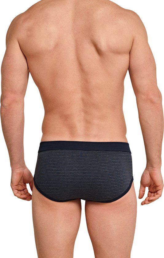 Slip de sport SCHIESSER Original Classics (lot de 2) - Feinripp avec braguette - rayé bleu foncé - Taille: XXL