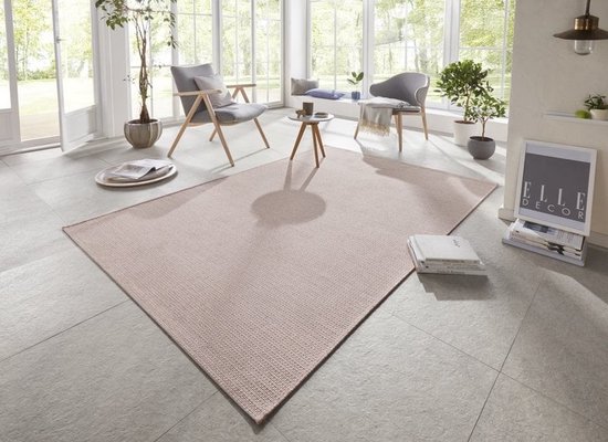 Flycarpets Elle Decoration - Binnen & Buitenkleed - Secret - Laagpolig - Roze - 80x150 cm