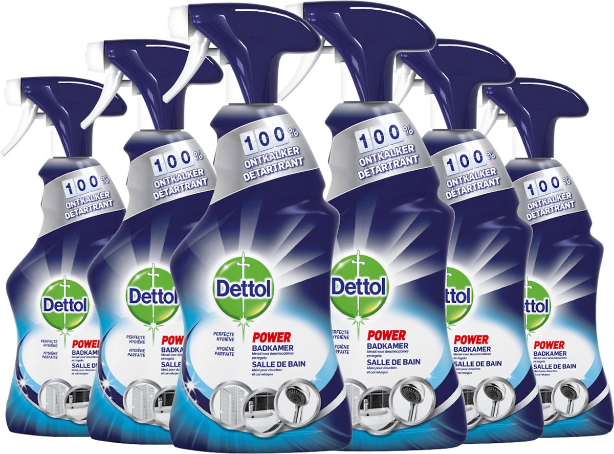 Dettol Allesreiniger Spray Power & Fresh - Badkamer - 500ml x6