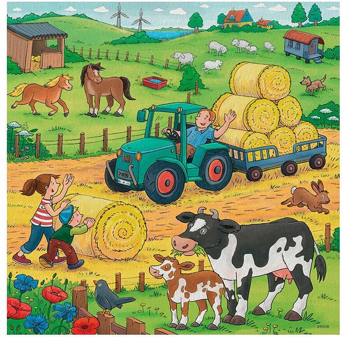 Ravensburger puzzel Boerderij - 3x49 stukjes - kinderpuzzel — afbeelding 3