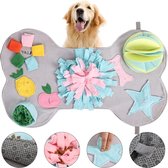 Interactief en educatief Snuffeltapijt voor honden - Botvormig speelgoed met wasbare snuifmat for thuis - Ruiktraining en zoekspel - Antislip voertapijt met L&P.  Dog Snuffle Mat