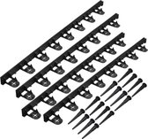 Nature - Grasrand (4st.) - H4,5cm x 1m - met grondpennen - flexibel - zwart
