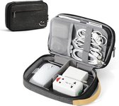 Bastix - Kabeltas organisator tas, waterdichte elektronische tas, reiskabel organisator tas voor oplaadkabel, harde schijven, powerbank, elektronische accessoires, kabels, USB, SD-kaarten (zwart)