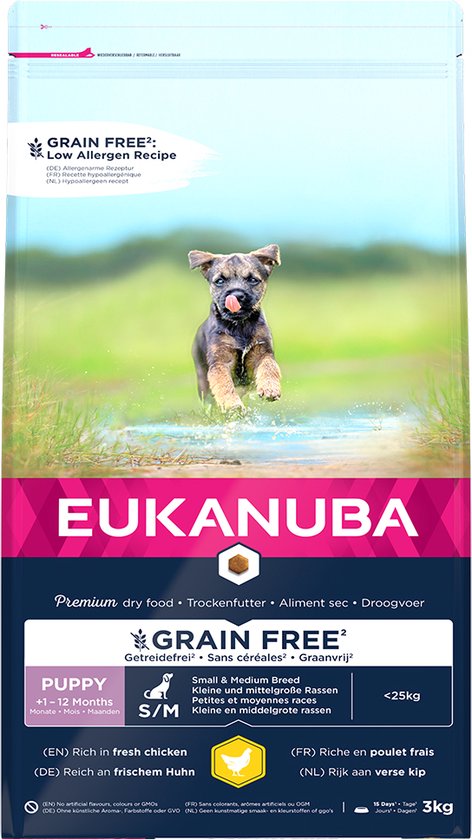 Eukanuba - Hond - Euk Dog Grainfree Chicken Puppy S/m Breed 3kg