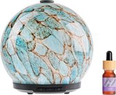 Whiffed Marble® Luxe Aroma Diffuser - Incl. Etherische olie - Lavendel - Geurverspreider met Glazen Design - 8 uur Aromatherapie - Tot 80m2 - Essentiële Olie Vernevelaar & Diffuser
