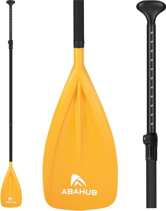Oceansouth Pagaie Télescopique Aluminium 600-1200 Mm – 3 Parties, Pale Orange Haute Visibilité, Flottante