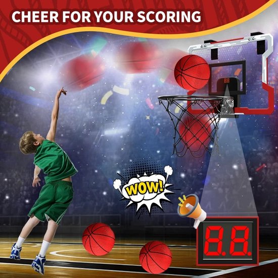 Basketbalkorf Mini met Automatische Teruggave - Indoor Basketbalspeelgoed met Bal - Compacte Basketbal Set - Geschikt voor Kinderen en Volwassenen - Ayangoods