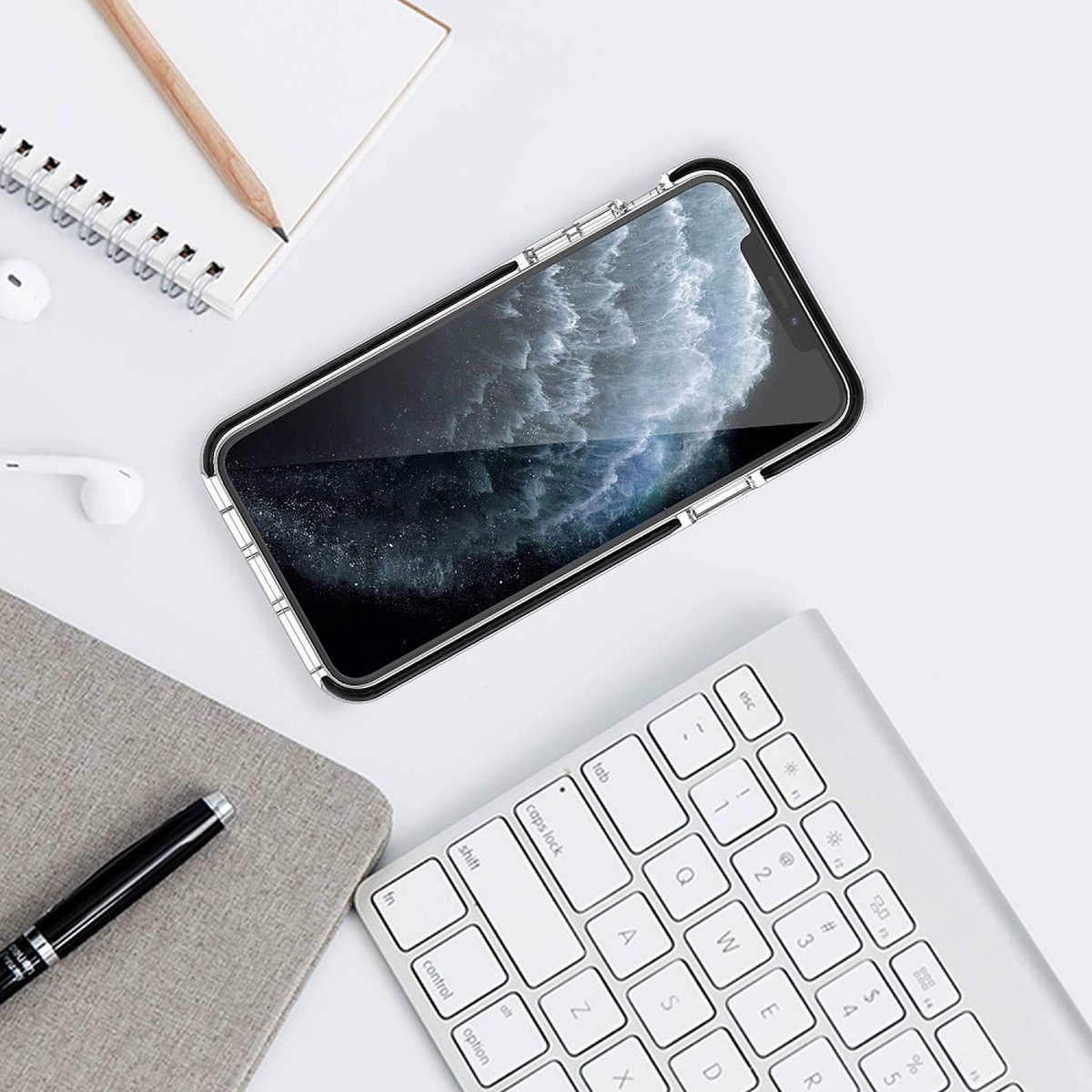 Mobilize Hoesje geschikt voor Samsung Galaxy Note 10 Lite Telefoonhoesje Hardcase | Mobilize Shatterproof Backcover Shockproof | Schokbestendig Galaxy Note 10 Lite Telefoonhoesje | Anti Shock Proof - Transparant / Zwart