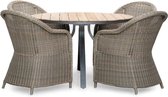 LUX outdoor living Dublin/Toulouse dining tuinset 5-delig | teakhout + wicker | 120cm rond | 4 personen