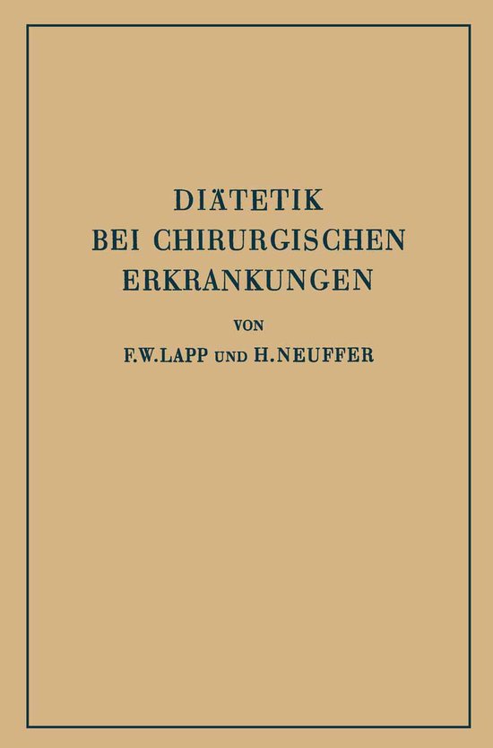 Diätetik bei Chirurgischen Erkrankungen - cover