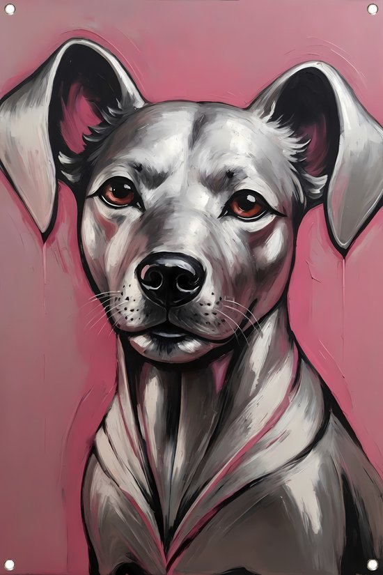 Hond posters - Dier poster - Tuinposter Ogen - Muurdecoratie buiten - Tuindoek - Tuin decoratie voor buiten tuinposter 60x90 cm