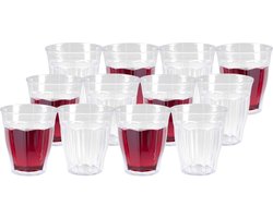 PlasticForte Drinkglazen/waterglazen Picardie - 36x stuks - kunststof - transparant - 250 ml - onbreekbaar