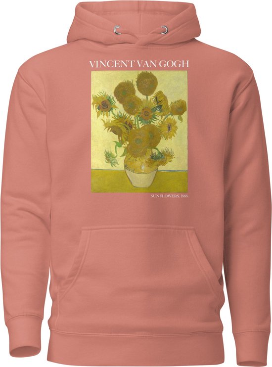 Vincent van Gogh 'Zonnebloemen' ("Sunflowers") Beroemd Schilderij Hoodie | Unisex Premium Kunst Hoodie | Dusty Rose | M