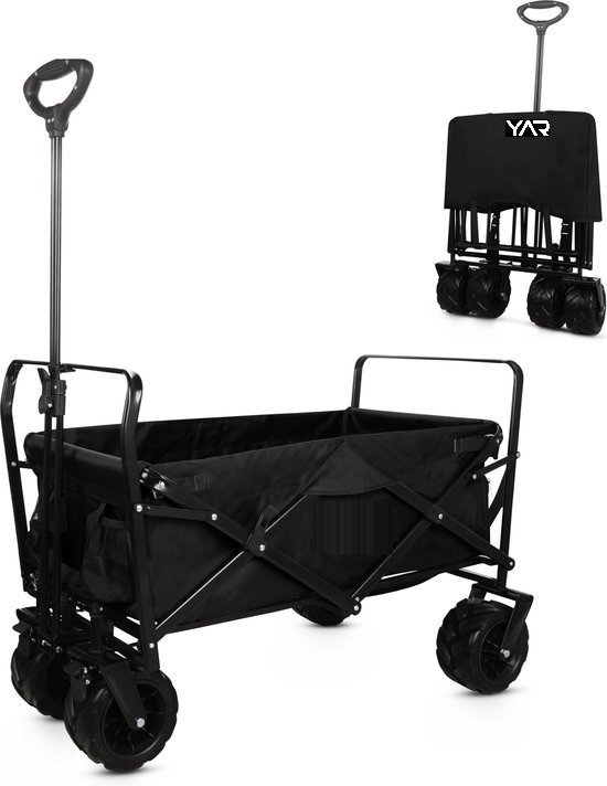 Yar Bolderkar - Inklapbare Bolderwagen/Transportwagen - Opvouwbaar - 80KG Draagkracht - Inklapbare Bolderwagen/Transportwagen - 2 Standen - Wasbaar Polyester - 98x60cm - Zwart van YAR — afbeelding 2