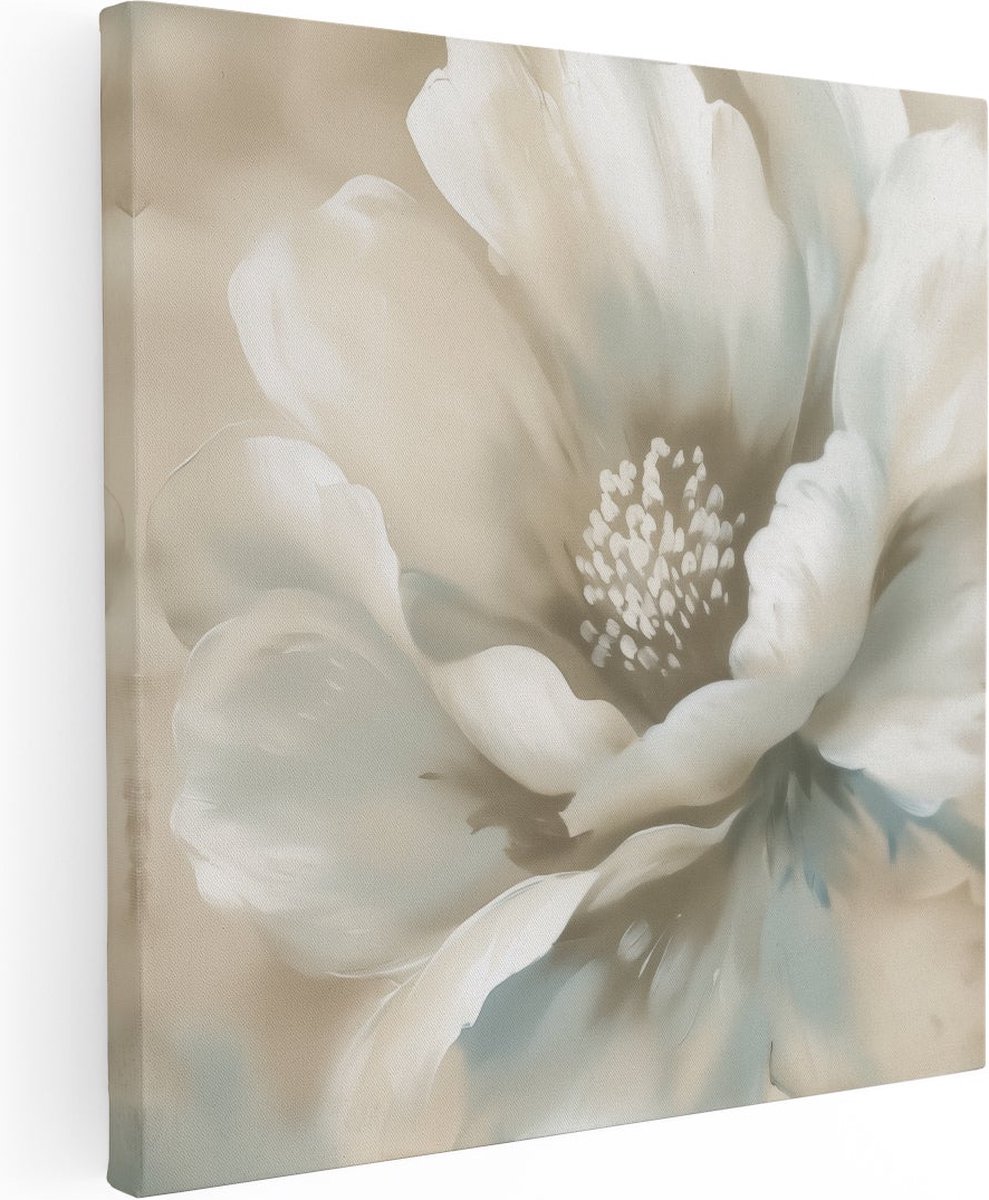 Artaza Canvas Schilderij Bloemen - 90x90 cm - Wanddecoratie Schilderij Bloemen - Muurdecor