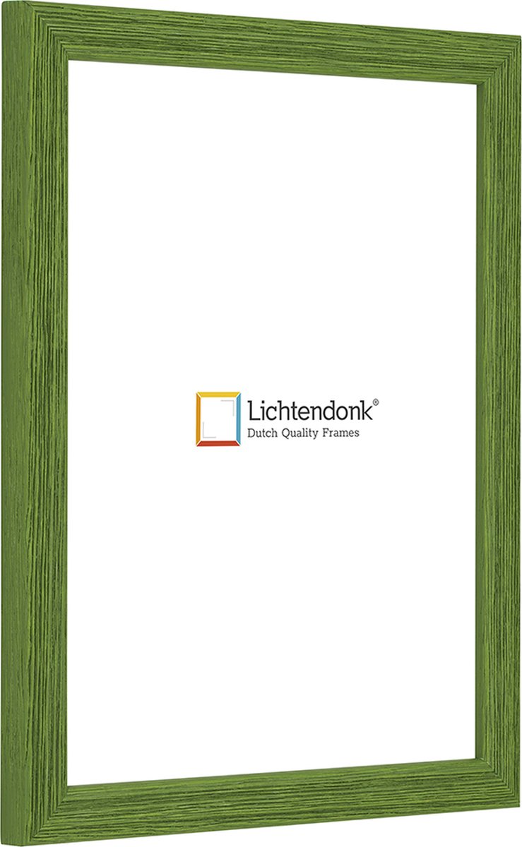 Lichtendonk Fotolijst - Fotokader - Groen - Halfrond met zichtbare houtnerf - Fotomaat 20x28 - Ontspiegeld glas - Art.nr. 1055006020281